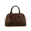 Louis Vuitton  Duomo handbag  in ebene damier canvas  and brown leather - 360 thumbnail