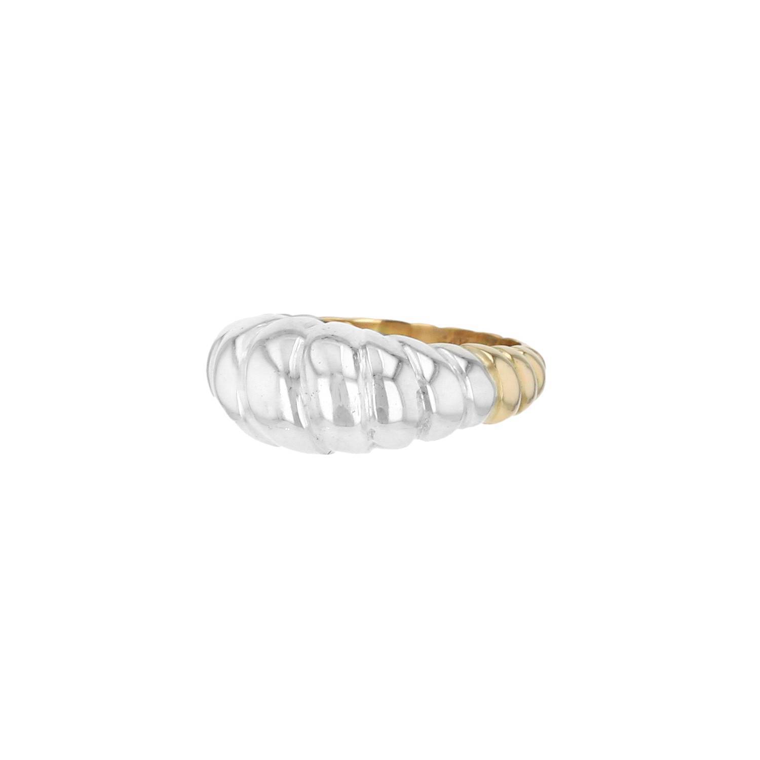 Vintage 80s ring in 14k yellow gold and silver (pre-owned) Vintage 80s ring in 14k yellow gold and silver (pre-owned)