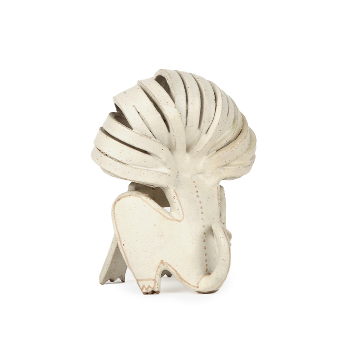 Bruno Gambone, "Lion", sculpture in glazed stoneware, signed, from the 1970/80's