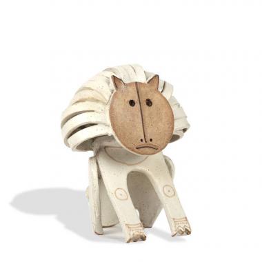 Bruno Gambone, "Lion", sculpture in glazed stoneware, signed, from the 1970/80's