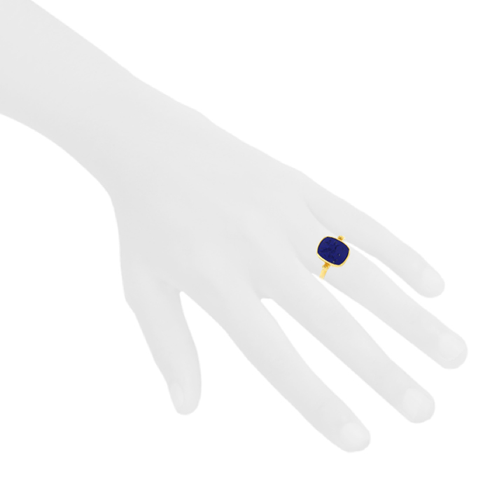 Vintage "Pegasus" ring in 22 carats yellow gold and lapis-lazuli - Detail D1