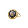 Vintage 1980's ring in 14 carats yellow gold, onyx and semi-precious stones - 00pp thumbnail