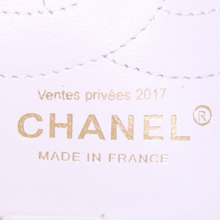 Chanel 2.55 handbag in white quilted leather - Detail D4