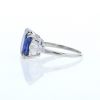 Anello in platino,  diamanti e zaffiro Ceylon non riscaldato - Detail D1 thumbnail