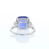 Ring in platinium, diamonds and unheated Ceylan sapphire (4.89 carats) - Detail D2 thumbnail