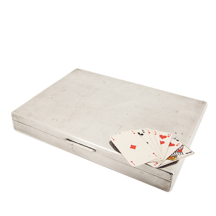 Italo Gori (silversmith), Game box, in silver, stamped, from the 1970 - Detail D1