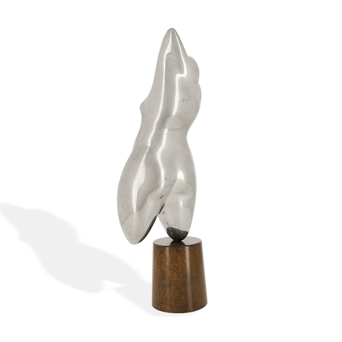 Man Ray, small "Herma" sculpture, in polished silver metal on a wood base, Artcurial edition, signed and numbered, model designed in 1975 - Detail D1