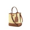 Prada handbag in brown leather and raphia - 00pp thumbnail