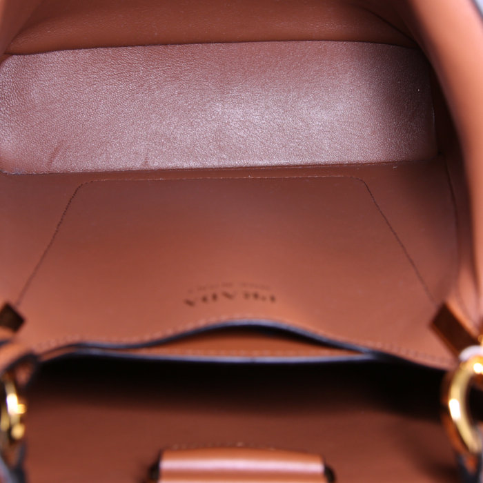 Prada handbag in brown leather and raphia - Detail D3