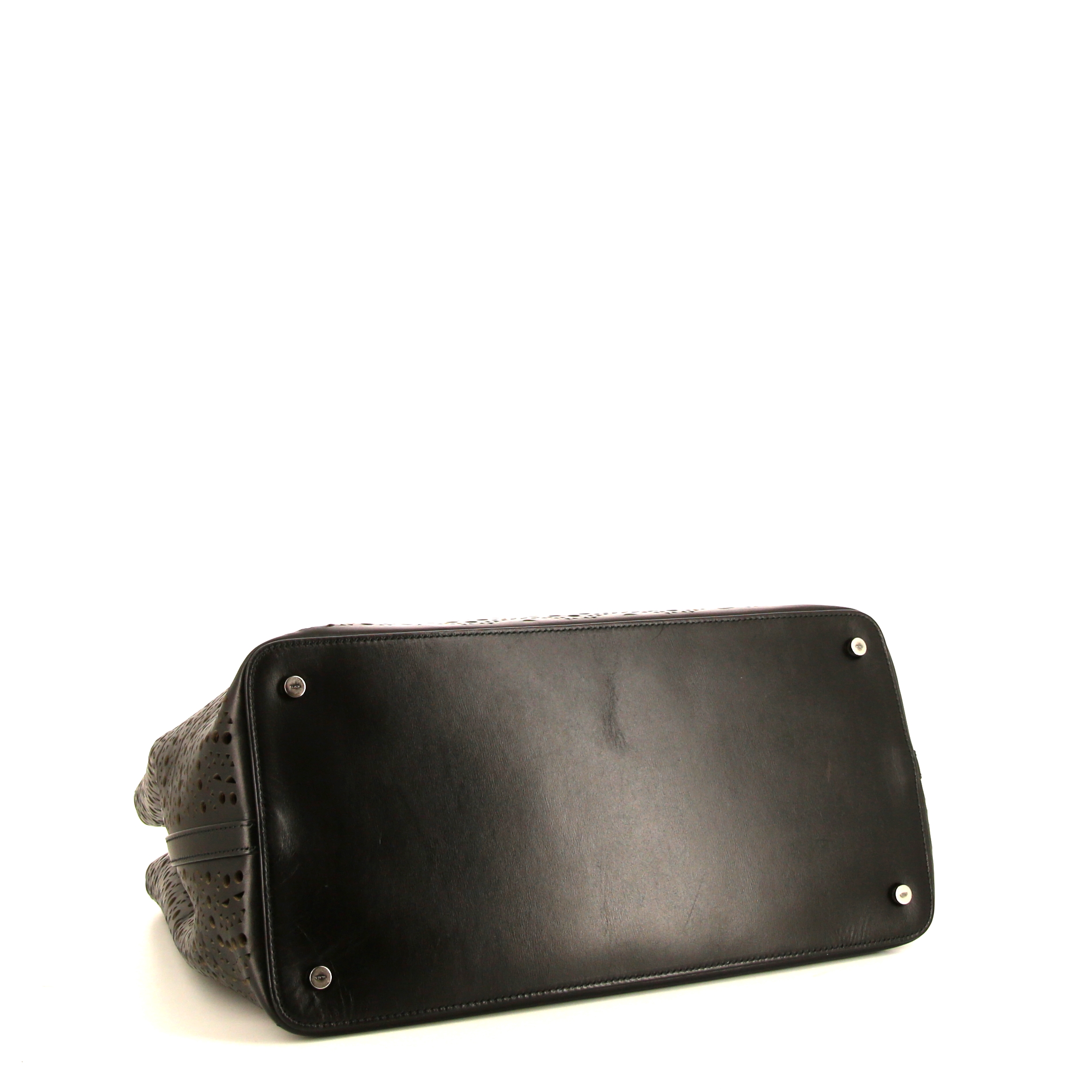 Sac cabas Alaia en cuir noir - Detail D4