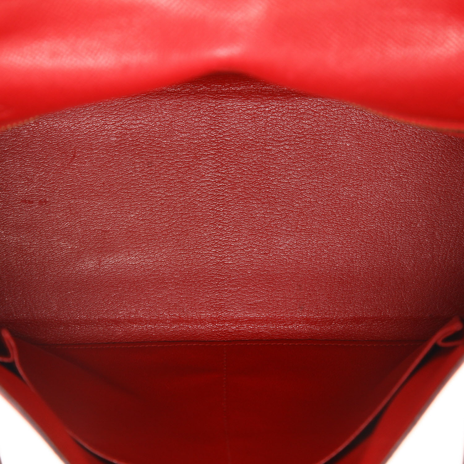 Hermes Kelly 32 cm handbag in red Courchevel leather - Detail D3