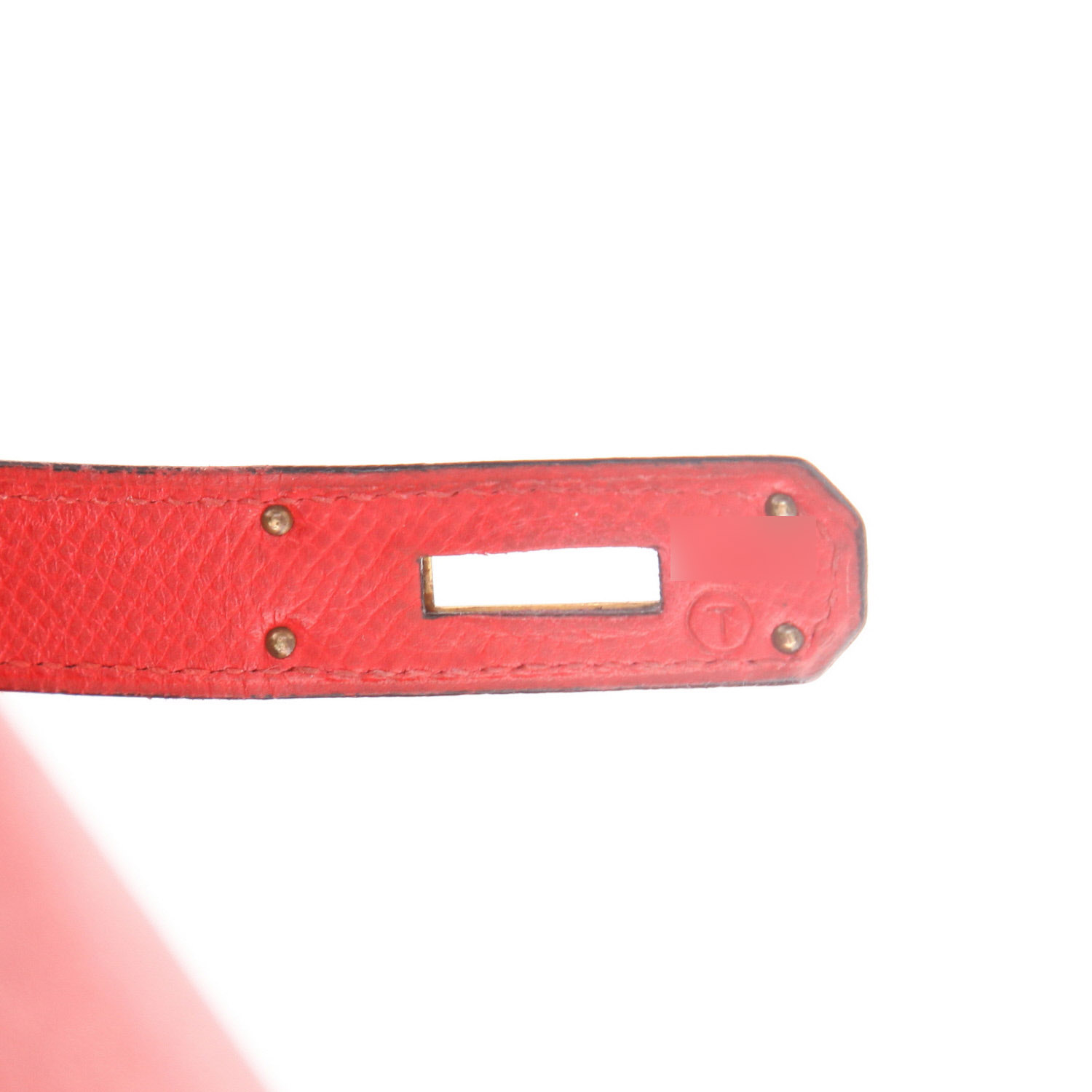 Bolso de mano Hermes Kelly 32 cm en cuero Courchevel rojo - Detail D4