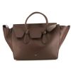 Celine Tie Bag handbag in plum smooth leather - 360 thumbnail
