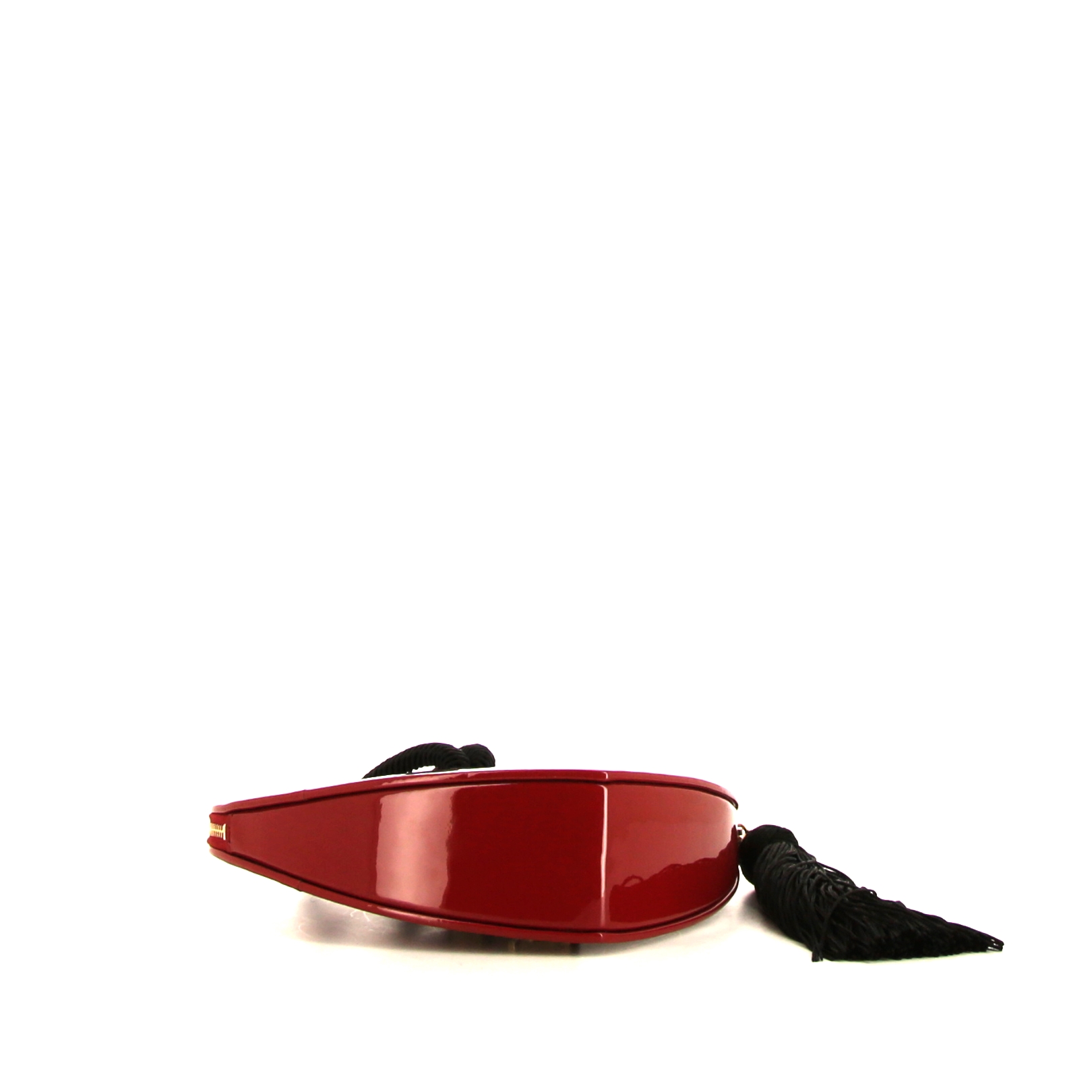 Pochette Saint Laurent Sac Coeur en cuir verni rouge - Detail D4