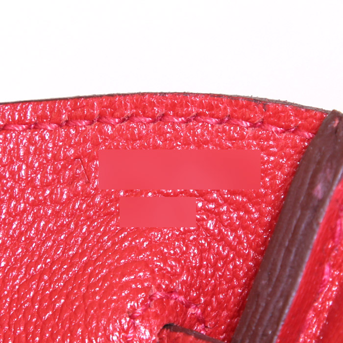 Hermes Birkin 30 cm handbag in red Geranium togo leather - Detail D4