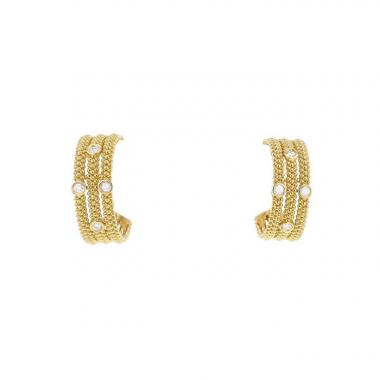 Paire de boucles d'oreilles Mauboussin Le Premier Jour en or jaune et diamants