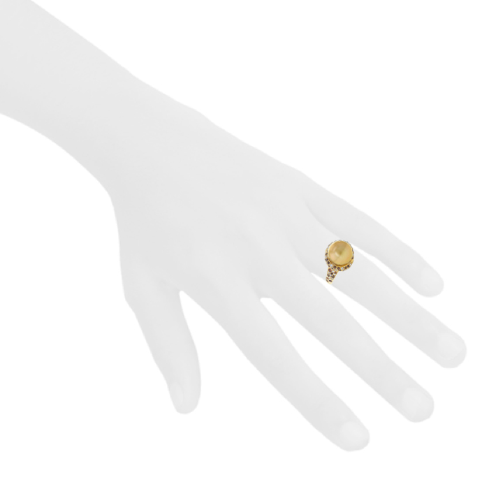 Mauboussin Perle d'Or Mon Amour ring in yellow gold,  pearl and diamonds - Detail D1