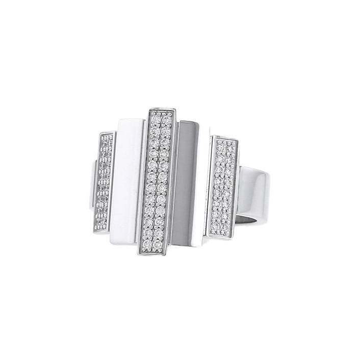 Dinh Van ring in white gold and diamonds - 00pp