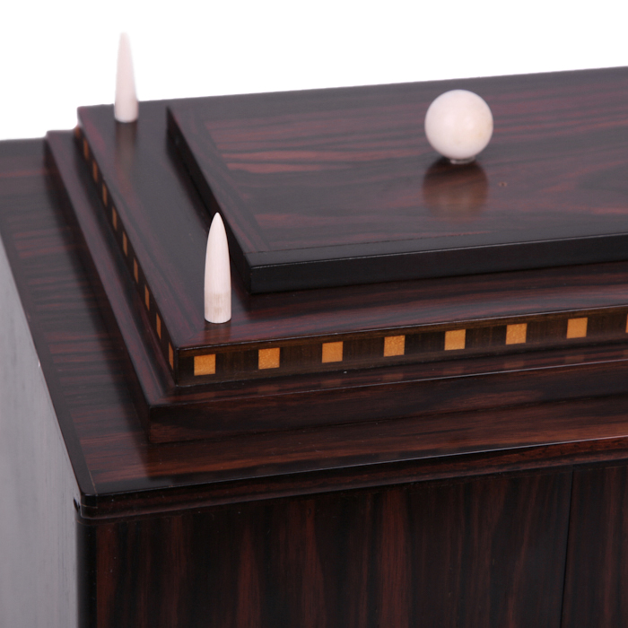 Elie Bleu, "Temples et légendes" cigars chest, in Macassar ebony and ivory, of 1989 - Detail D4