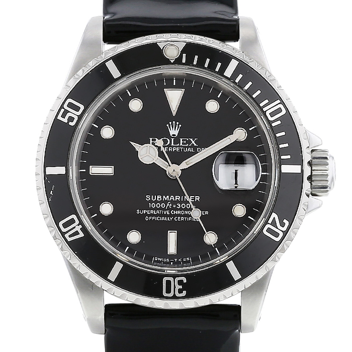 Montre Rolex Submariner Date en acier Ref :  16610 Vers  1988 - Detail D1