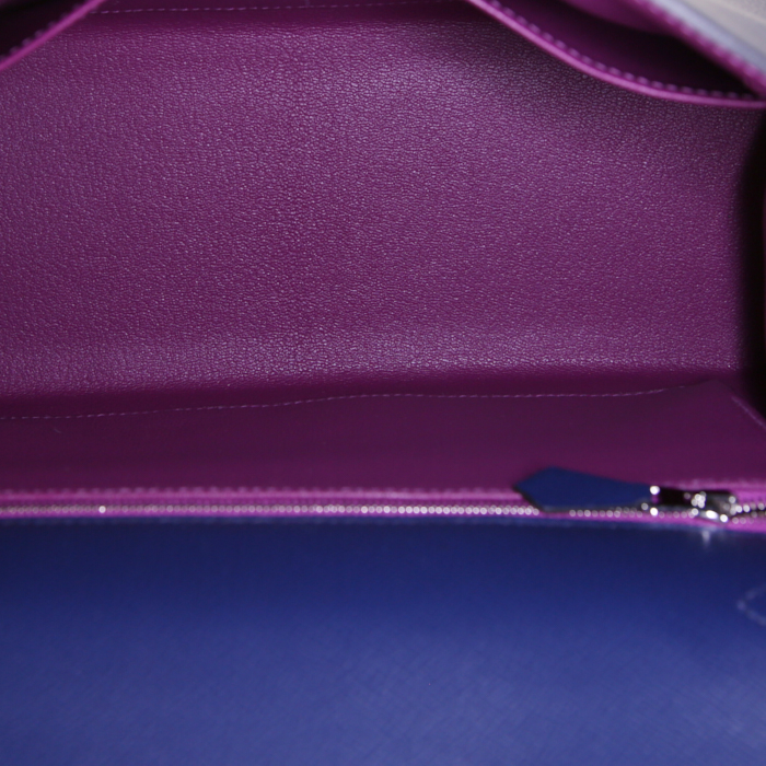 Sac à main Hermes Kelly 28 cm en cuir epsom Bleu Saphir - Detail D3