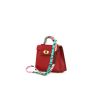 Sac Hermès Kelly Twilly bag charm en cuir Swift rose et soie multicolore - 00pp thumbnail