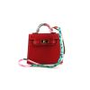 Sac Hermès Kelly Twilly bag charm en cuir Swift rose et soie multicolore - 360 thumbnail