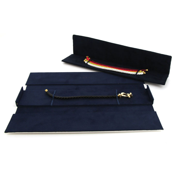 Fred Force 10 large model bracelet in yellow gold and leather - Detail D2