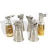 Gucci, six hunting goblets, in silver metal and horn, with animals head decoration, partially signed, from the 1970's - 00pp thumbnail