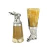Gucci, six hunting goblets, in silver metal and horn, with animals head decoration, partially signed, from the 1970's - Detail D3 thumbnail