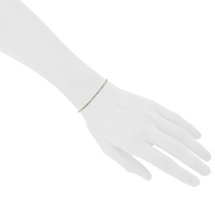 Brazalete tennis en oro amarillo de 14 quilates y diamantes - Detail D1