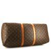 Borsa da viaggio Louis Vuitton Keepall 55 cm in tela monogram marrone e pelle naturale - Detail D4 thumbnail