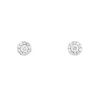 Paire de boucles d'oreilles en or blanc 14k, saphirs et diamants - Detail D1 thumbnail