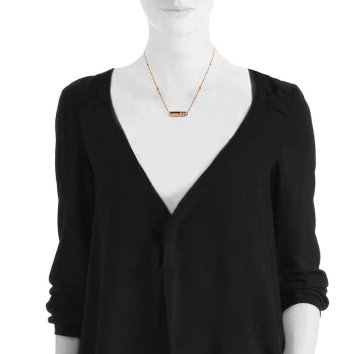 Collier Messika Baby Move en or rose et diamants - Detail D1