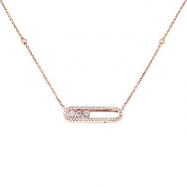 Messika Baby Move necklace in pink gold and diamonds