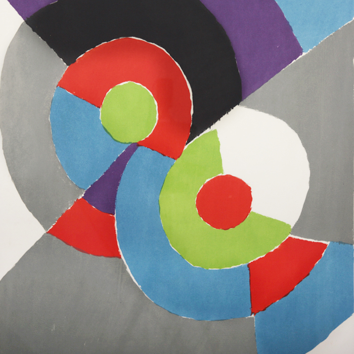 Sonia Delaunay, Sans titre, lithographie en couleurs sur papier, signée, datée, numérotée et encadrée, de 1962 - Detail D1