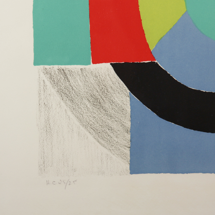 Sonia Delaunay, "Composition", lithographie en couleurs sur papier, signée, datée, numérotée et encadrée, de 1970 - Detail D1