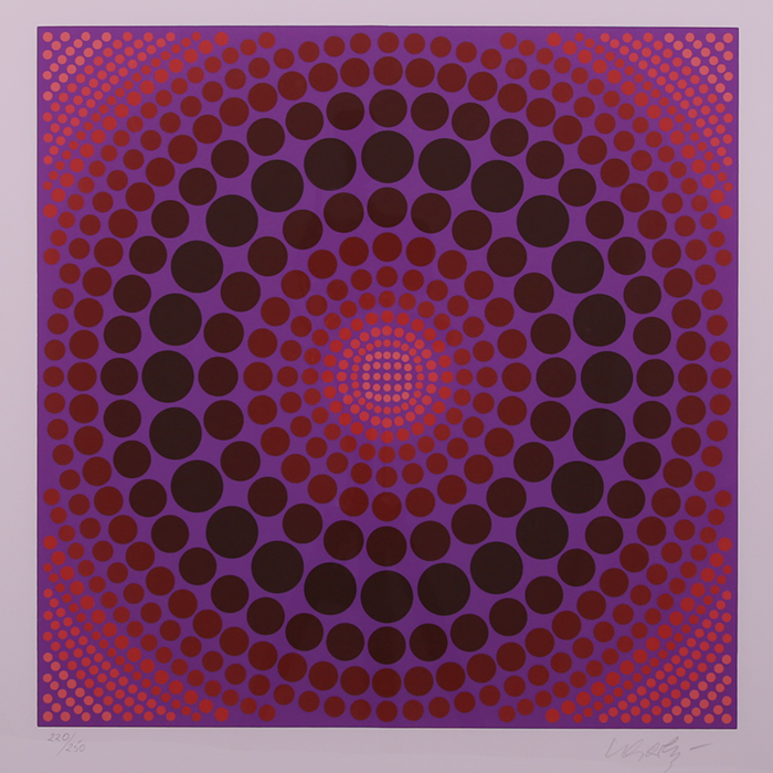 Victor Vasarely, "Koeroek" lithographie en couleurs sur papier, signée et numérotée, de 1983 - Detail D1