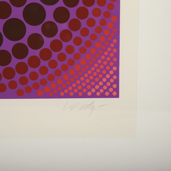 Victor Vasarely, "Koeroek" lithographie en couleurs sur papier, signée et numérotée, de 1983 - Detail D3