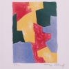 Serge Poliakoff, "Composition bleue rouge jaune verte,  lithographie n°40", rare lithographie en couleurs sur papier, épreuve d'artiste d'une série limitée à 30 exemplaires,  signée et encadrée, de 1963 - Detail D1 thumbnail