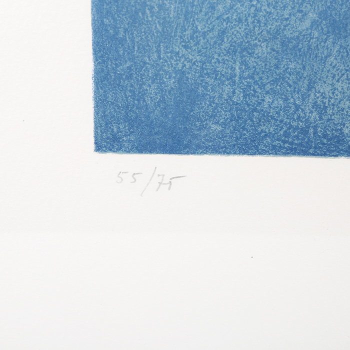 Serge Poliakoff, "Composition rouge et bleue, lithographie 68", en couleurs sur papier, signée, numérotée, de 1968 - Detail D3
