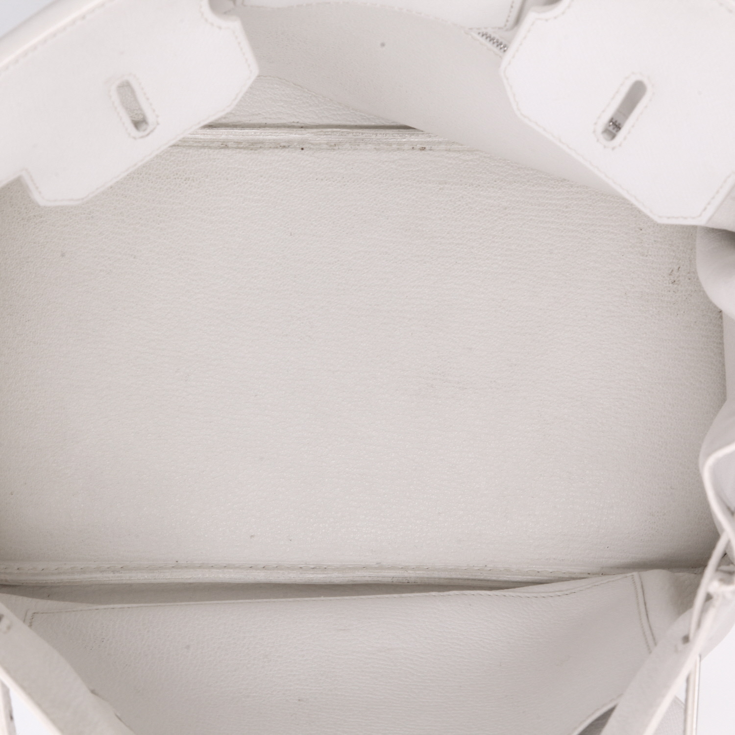 Bolso de mano Hermes Birkin 35 cm en cuero epsom blanco - Detail D3