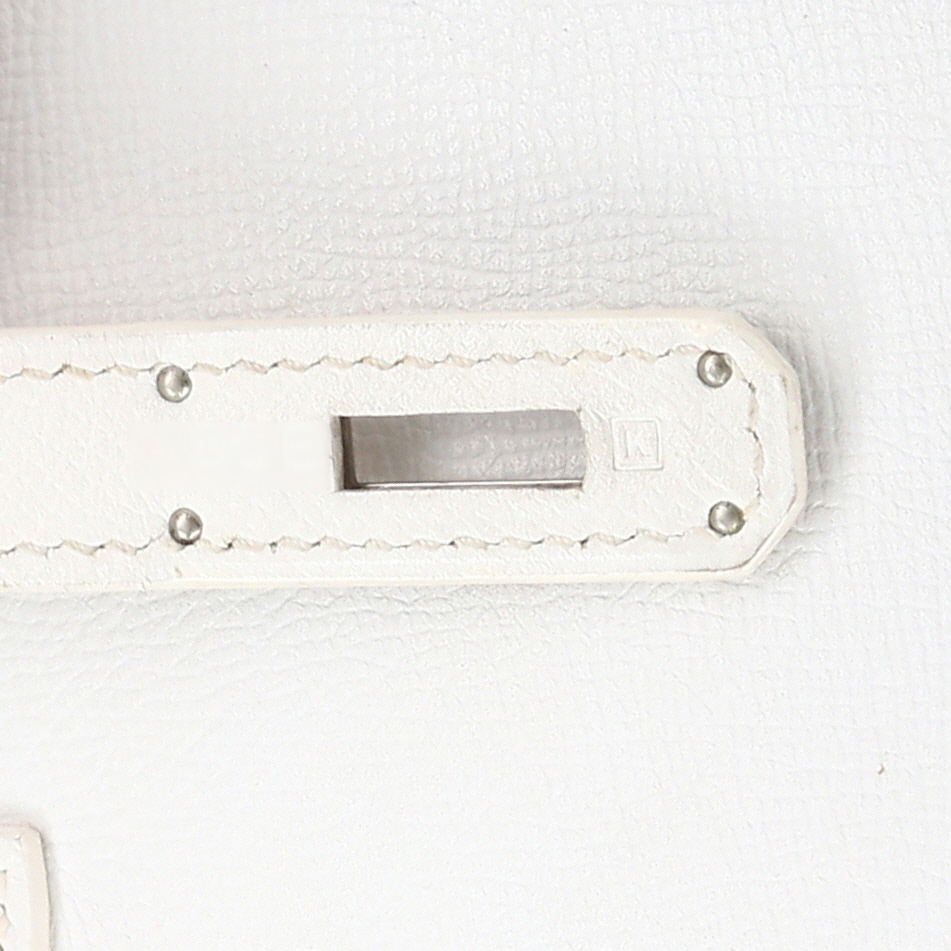 Borsa Hermes Birkin 35 cm in pelle Epsom bianca - Detail D4