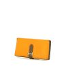 Billetera Hermès Béarn en cuero epsom amarillo y marrón etoupe - 00pp thumbnail
