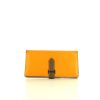Billetera Hermès Béarn en cuero epsom amarillo y marrón etoupe - 360 thumbnail
