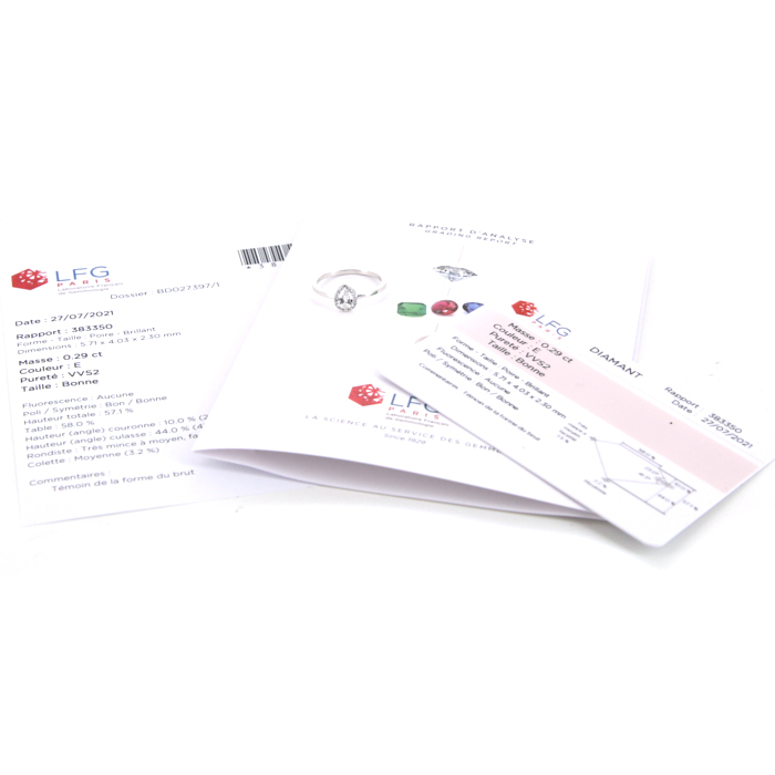 Atelier Collector Square solitaire ring in white gold and diamonds - Detail D2