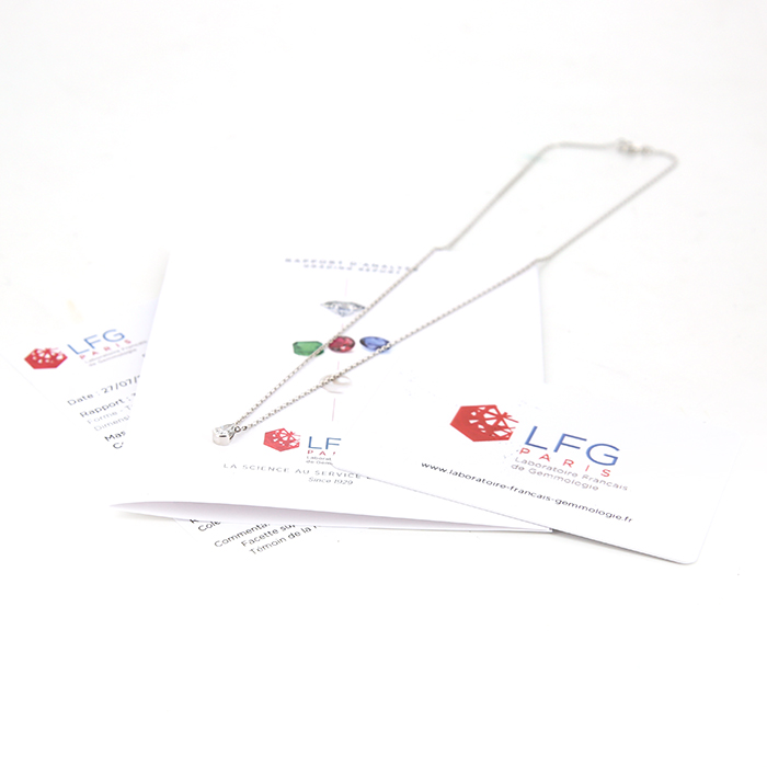 Atelier Collector Square necklace in white gold and diamond - Detail D2