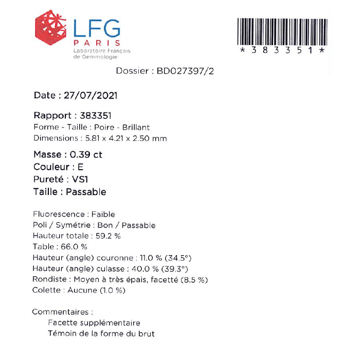 Necklace in white gold and diamond (0,39 carat) - Detail D3