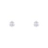 Orecchini a bottone Atelier Collector Square in oro bianco e diamanti (0,59 ct. e 0,53 ct.) - 00pp thumbnail