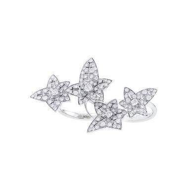 Bague Boucheron Lierre de Paris grand modèle en or blanc et diamants